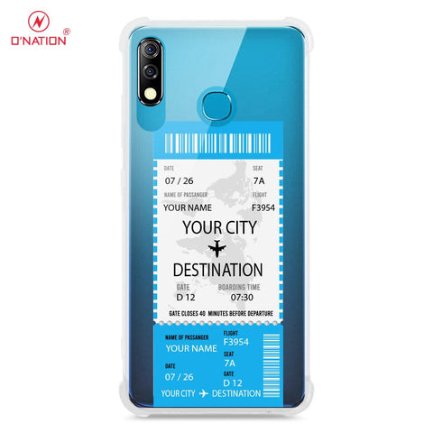 Infinix Hot 8 Lite Cover - Personalised Boarding Pass Ticket Series - 5 Designs - Clear Phone Case - Soft Silicon Borders