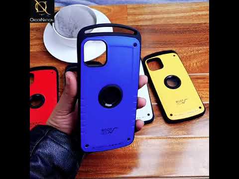 Heavy Duty Gravity Shock Resist Protective Back Shell Case For iPhone 11 Pro Max - Blue