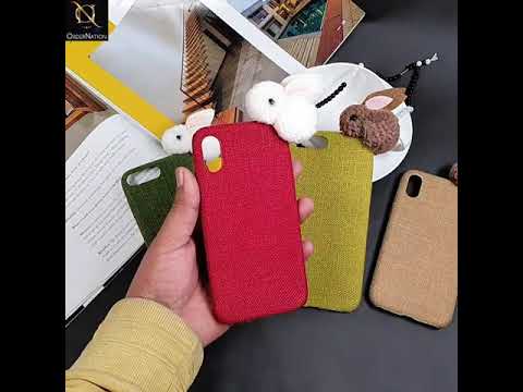 Rabbit Jeans Febric 3D Cartoon Soft Back Shell Case For iPhone XS / X - Red