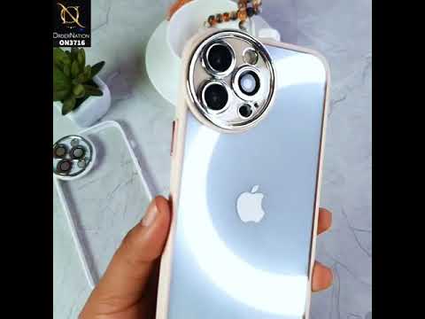iPhone 12 Pro Cover - Purple - Transparent Colour Border Round Camera Protection Case