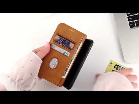 OnePlus 7 Cover - Black - ONation Elegant Flip Series - Leather Wallet Flip book Card Slots Soft Case
