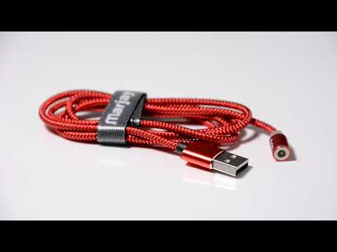 Black - 2M - Micro - OLAF Magnetic Braided LED Micro 2 Meter Usb Charging Cable