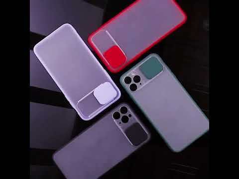 iPhone 12 - Red - Translucent Matte Shockproof Camera Slide Protection Case