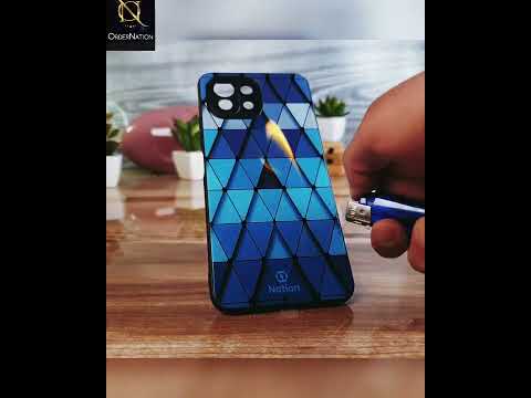 Realme C17 Cover - ONation Pyramid Series - HQ Ultra Shine Premium Infinity Glass Soft Silicon Borders Case