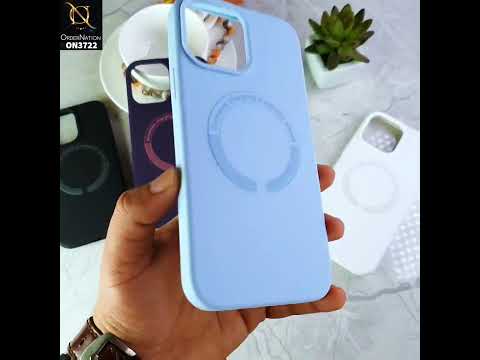 iPhone 14 Pro Cover - Blue - Soft Shockproof Sillica Gel Case With Wireless Charging Magnetic Sheet