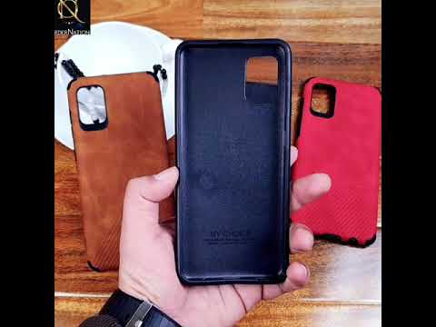 Oppo A53 Cover - Brown - Stylish PU Leather Diagonal Lines Soft Case