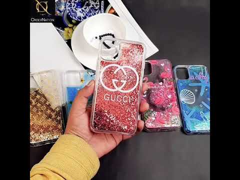 Huawei Y7 Prime 2018 / Y7 2018 Cover - Design 13 - Trendy Moving Liquid Glitter Shine Soft Borders Case - Icons Do Not Move