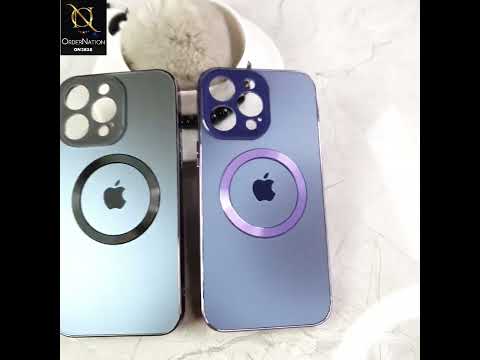 iPhone 14 Pro Cover - Purple - New MagSafe Electroplating Borders With Camera Bumper Hard Back Protective Case