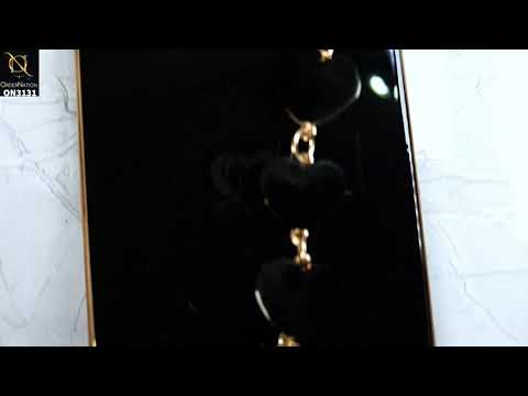 iPhone 12 Mini Cover - Black - Luxury Electroplated Love Heart Bracelet Soft Shiny Case