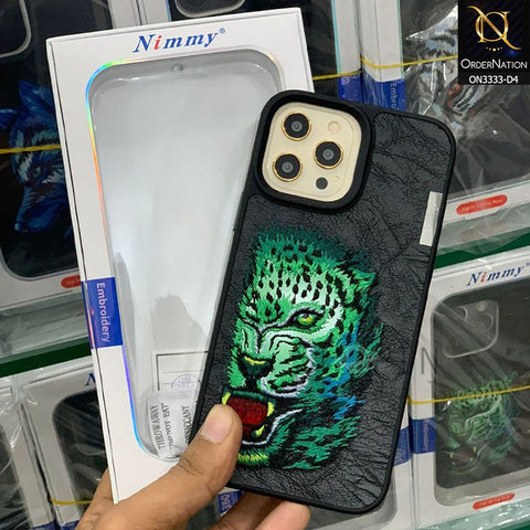 iPhone 14 Pro Max Cover - Design 4 - Nimmy 3D Embroidery Shell Leather Soft Case