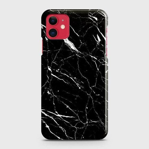 iPhone 11 Cover - Trendy Black Marble Printed Hard Case with Life Time Colors Guarantee B(36)3