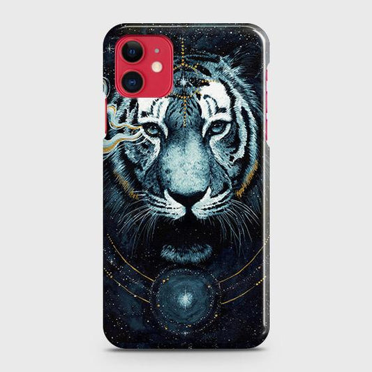 iPhone 11 Cover - Vintage Galaxy Tiger Printed Hard Case with Life Time Colors Guarantee