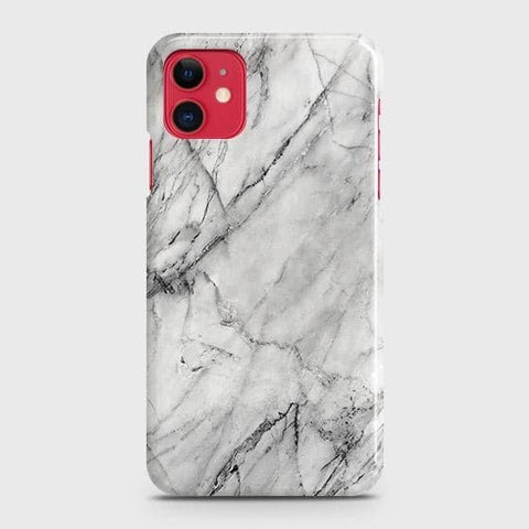 iPhone 11 Cover - Matte Finish - Trendy White Floor Marble Printed Hard Case with Life Time Colors Guarantee - D2