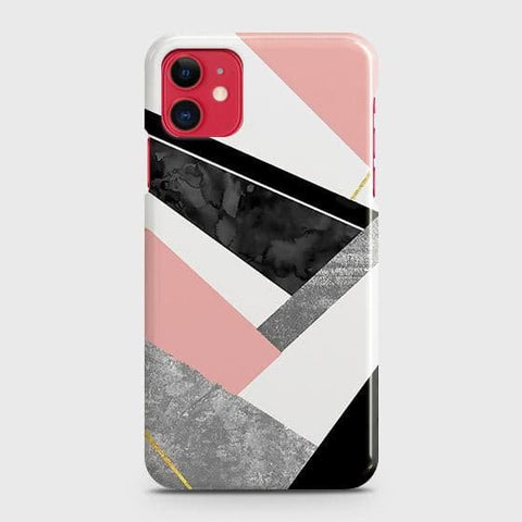 iPhone 11 - Matte Finish - Geometric Luxe Marble Trendy Printed Hard Case with Life Time Colors Guarante B59