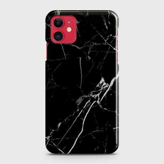 iPhone 11 Cover - Black Modern Classic Marble Printed Hard Case with Life Time Colors Guarantee