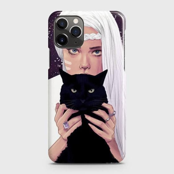 iPhone 11 Pro Cover - Trendy Wild Black Cat Printed Hard Case with Life Time Colors Guarantee
