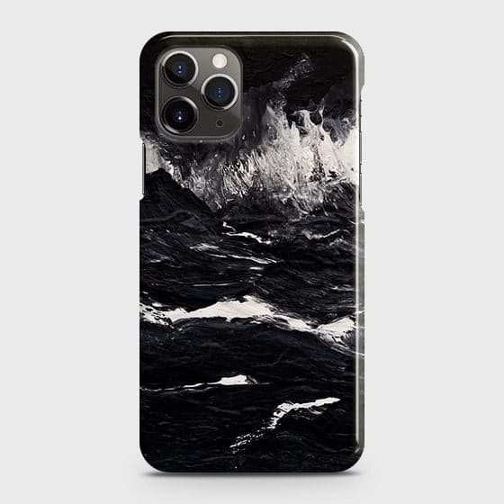 iPhone 11 Pro Cover - Black Ocean Marble Trendy Printed Hard Case with Life Time Colors Guarantee