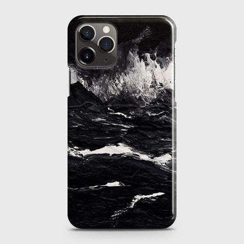 iPhone 11 Pro Cover - Black Ocean Marble Trendy Printed Hard Case with Life Time Colors Guarantee