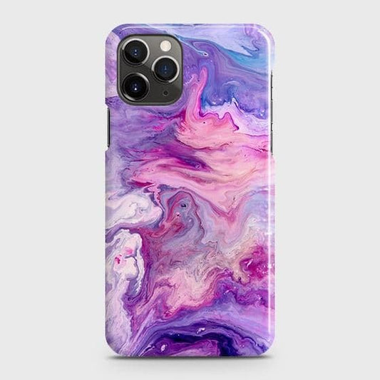 iPhone 11 Pro Max Cover - Chic Blue Liquid Marble Printed Hard Case with Life Time Colors Guarantee