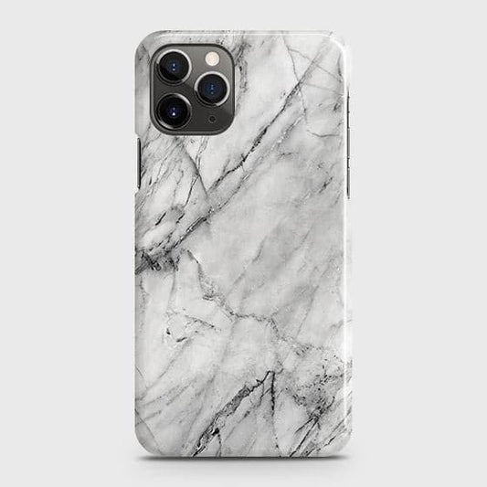 iPhone 11 Pro Max Cover - Matte Finish - Trendy White Floor Marble Printed Hard Case with Life Time Colors Guarantee - D2