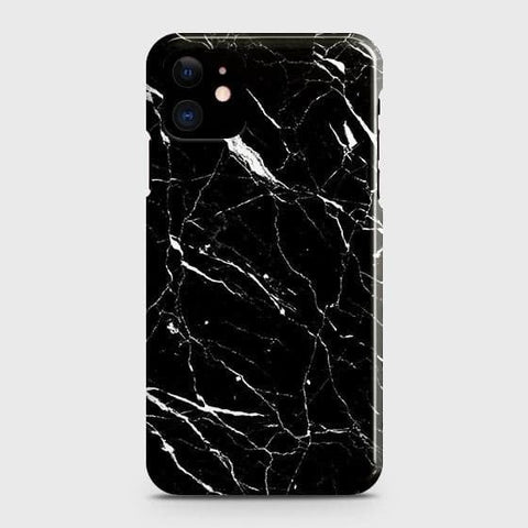 iPhone 12 Cover - Trendy Black Marble Printed Hard Case with Life Time Colors Guarantee