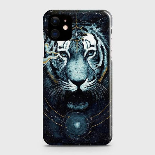 iPhone 12 Cover - Vintage Galaxy Tiger Printed Hard Case with Life Time Colors Guarantee