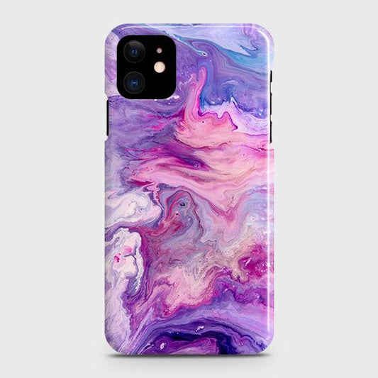 iPhone 12 Cover - Chic Blue Liquid Marble Printed Hard Case with Life Time Colors Guarantee