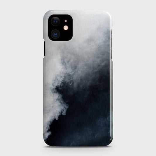 iPhone 12 Cover - Matte Finish - Trendy Misty White and Black Marble Printed Hard Case with Life Time Colors Guarantee