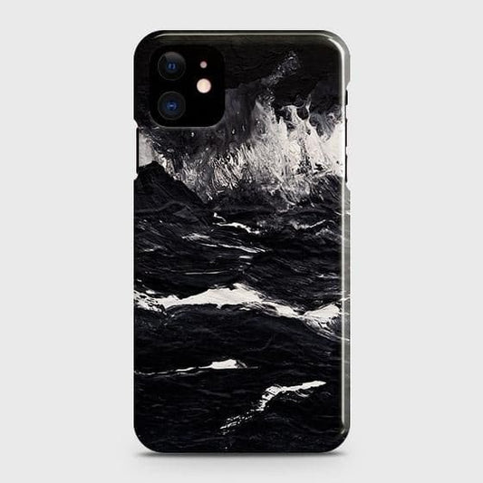 iPhone 12 Cover - Black Ocean Marble Trendy Printed Hard Case with Life Time Colors Guarantee