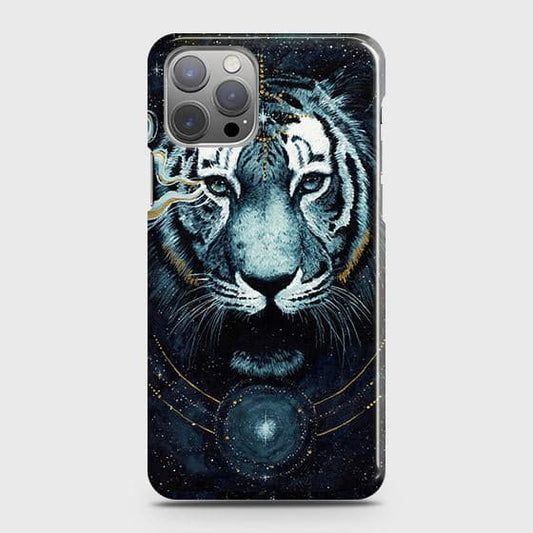 iPhone 12 Pro Cover - Vintage Galaxy Tiger Printed Hard Case with Life Time Colors Guarantee