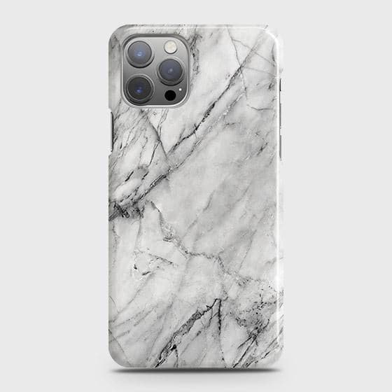 iPhone 12 Pro Cover - Matte Finish - Trendy White Marble Printed Hard Case with Life Time Colors Guarantee ( Fast Delivery )