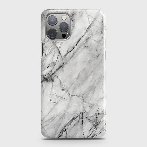 iPhone 12 Pro Cover - Matte Finish - Trendy White Marble Printed Hard Case with Life Time Colors Guarantee ( Fast Delivery )