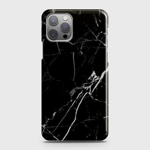 iPhone 12 Pro Cover - Black Modern Classic Marble Printed Hard Case with Life Time Colors Guarantee