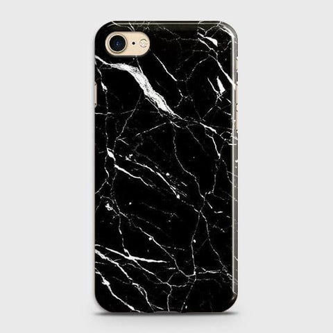 iPhone SE 2020 Cover - Trendy Black Marble Printed Hard Case with Life Time Colors Guarantee