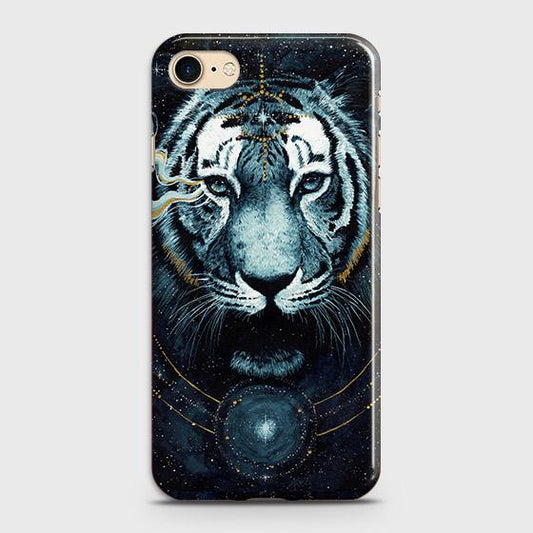 iPhone SE 2020 Cover - Vintage Galaxy Tiger Printed Hard Case with Life Time Colors Guarantee