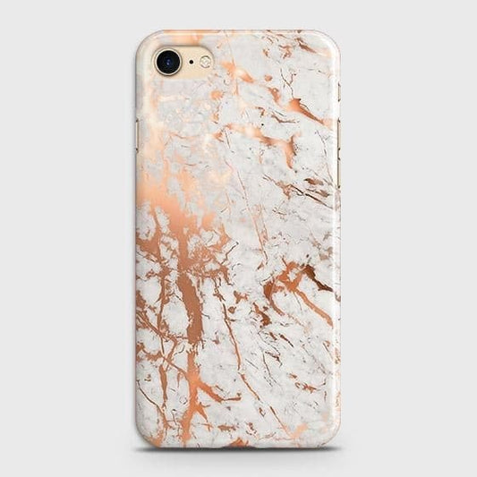 iPhone SE 2020 Cover - In Chic Rose Gold Chrome Style Printed Hard Case with Life Time Colors Guarantee