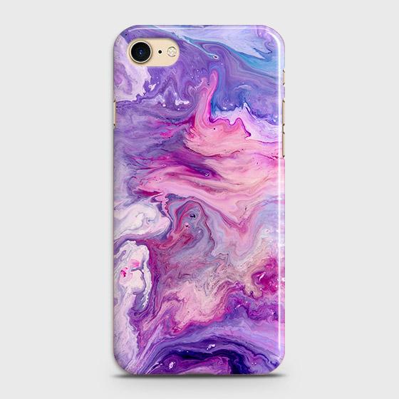 iPhone SE 2020 Cover - Chic Blue Liquid Marble Printed Hard Case with Life Time Colors Guarantee