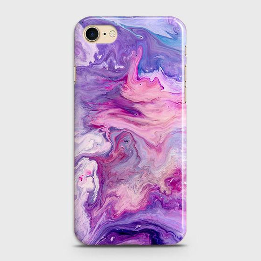 iPhone SE 2020 Cover - Chic Blue Liquid Marble Printed Hard Case with Life Time Colors Guarantee