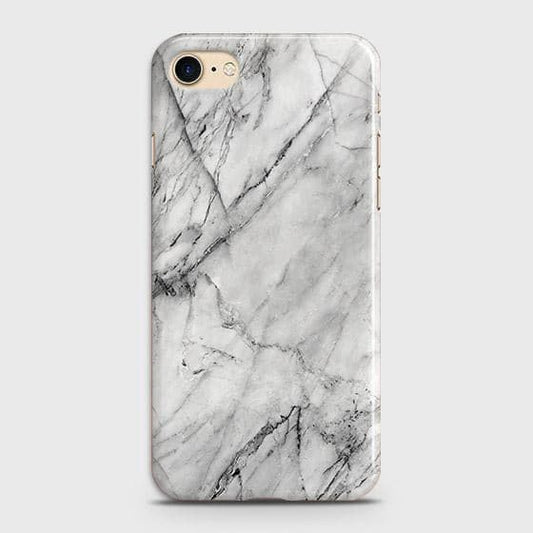 iPhone SE 2020 Cover - Matte Finish - Trendy White Marble Printed Hard Case with Life Time Colors Guarantee
