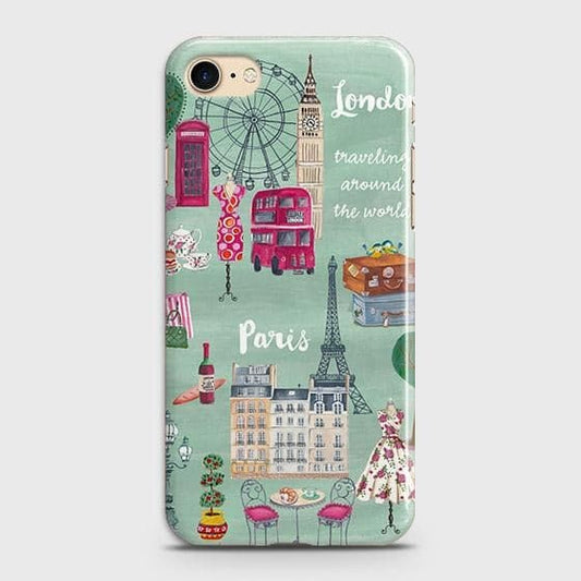 iPhone SE 2020 Cover - Matte Finish - London, Paris, New York ModernPrinted Hard Case with Life Time Colors Guarantee