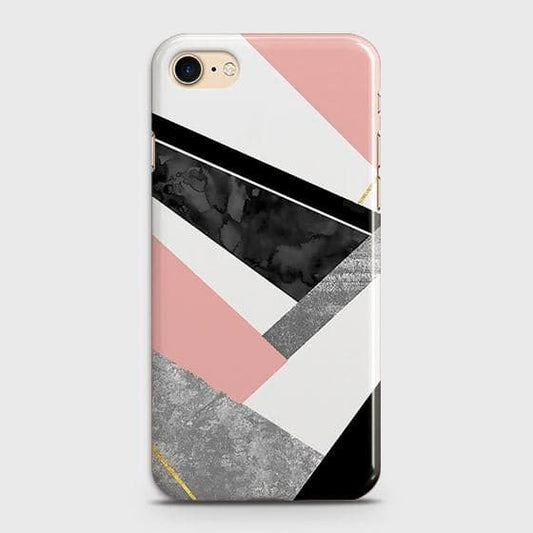 iPhone SE 2020 Cover - Matte Finish - Geometric Luxe Marble Trendy Printed Hard Case with Life Time Colors Guarantee