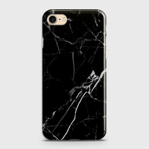 iPhone SE 2020 Cover - Black Modern Classic Marble Printed Hard Case with Life Time Colors Guarantee B71