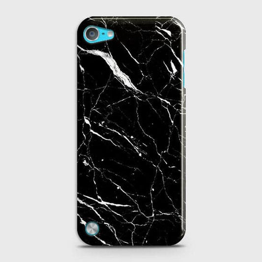 iPod Touch 5 Cover - Trendy Black Marble Printed Hard Case with Life Time Colors Guarantee