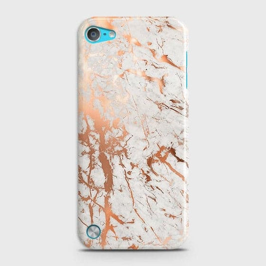 iPod Touch 5 Cover - In Chic Rose Gold Chrome Style Printed Hard Case with Life Time Colors Guarantee