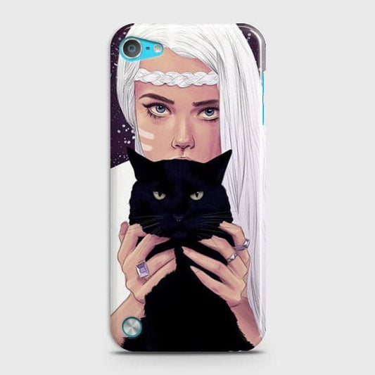 iPod Touch 5 Cover - Trendy Wild Black Cat Printed Hard Case with Life Time Colors Guarantee