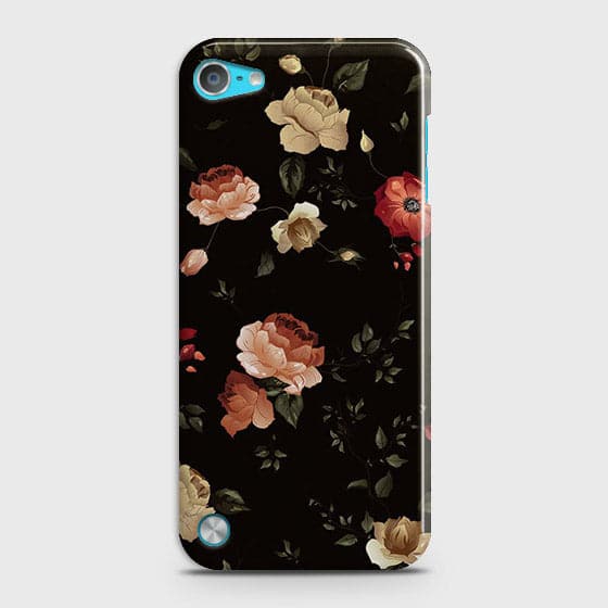 iPod Touch 5 Cover - Matte Finish - Dark Rose Vintage Flowers Printed Hard Case with Life Time Colors Guarantee(1)