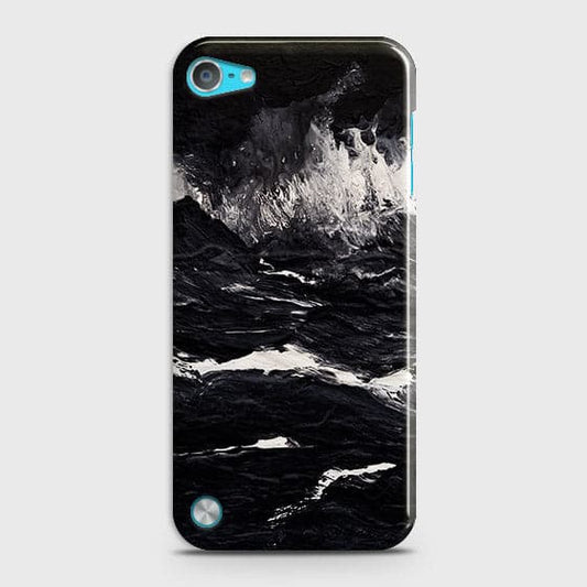 iPod Touch 5 Cover - Black Ocean Marble Trendy Printed Hard Case with Life Time Colors Guarantee