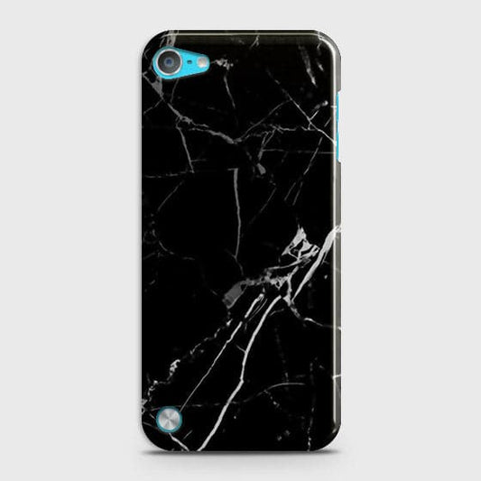 iPod Touch 5 Cover - Black Modern Classic Marble Printed Hard Case with Life Time Colors Guarantee