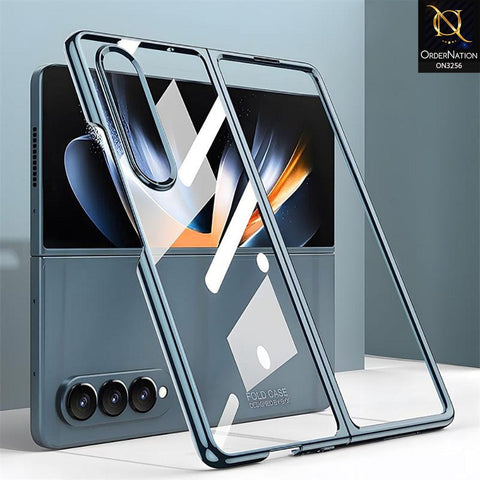 Samsung Galaxy Z Fold 4 5G Cover - Sierra Blue - GKK Streight Edge Phantom Plating Hard Shell Case