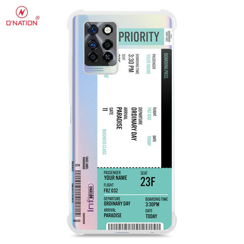 Infinix Note 10 Pro Cover - Personalised Boarding Pass Ticket Series - 5 Designs - Clear Phone Case - Soft Silicon Borders